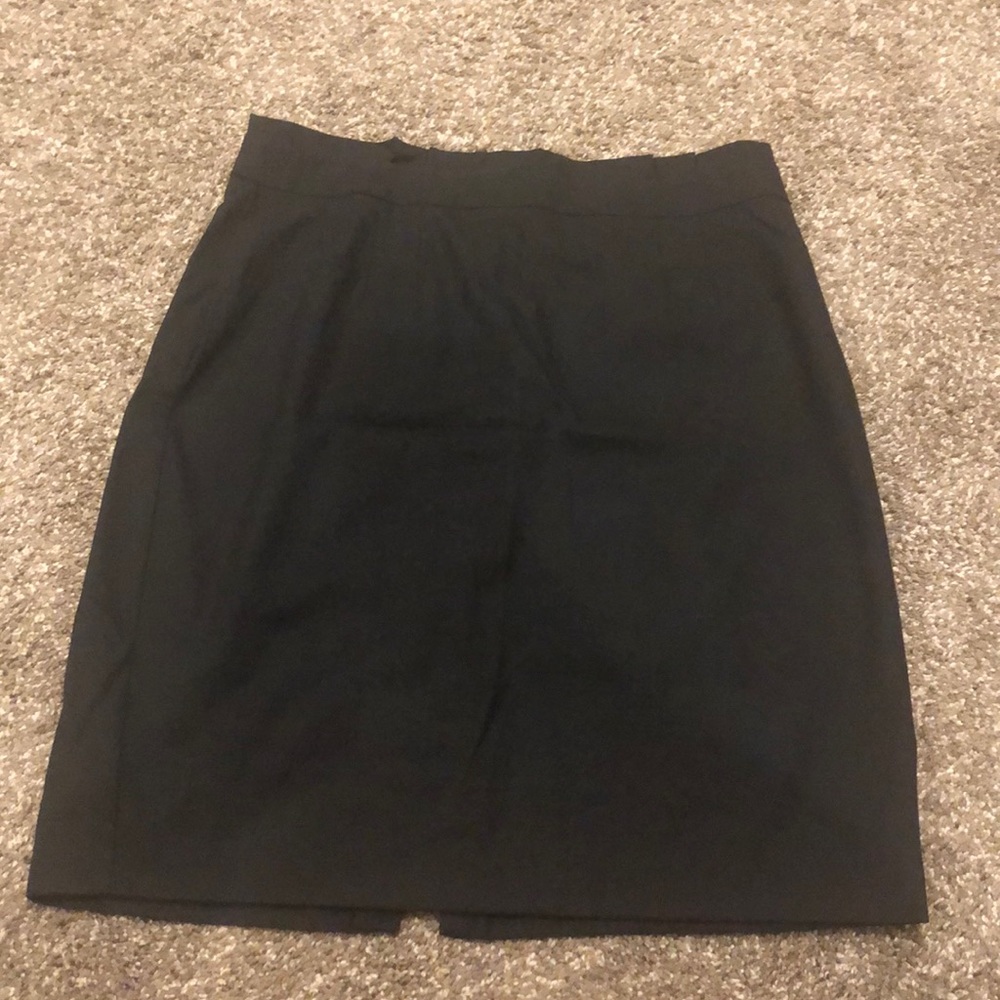 High waist ruffle black pencil skirt